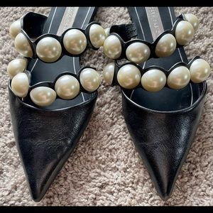 Zara flats with pearls